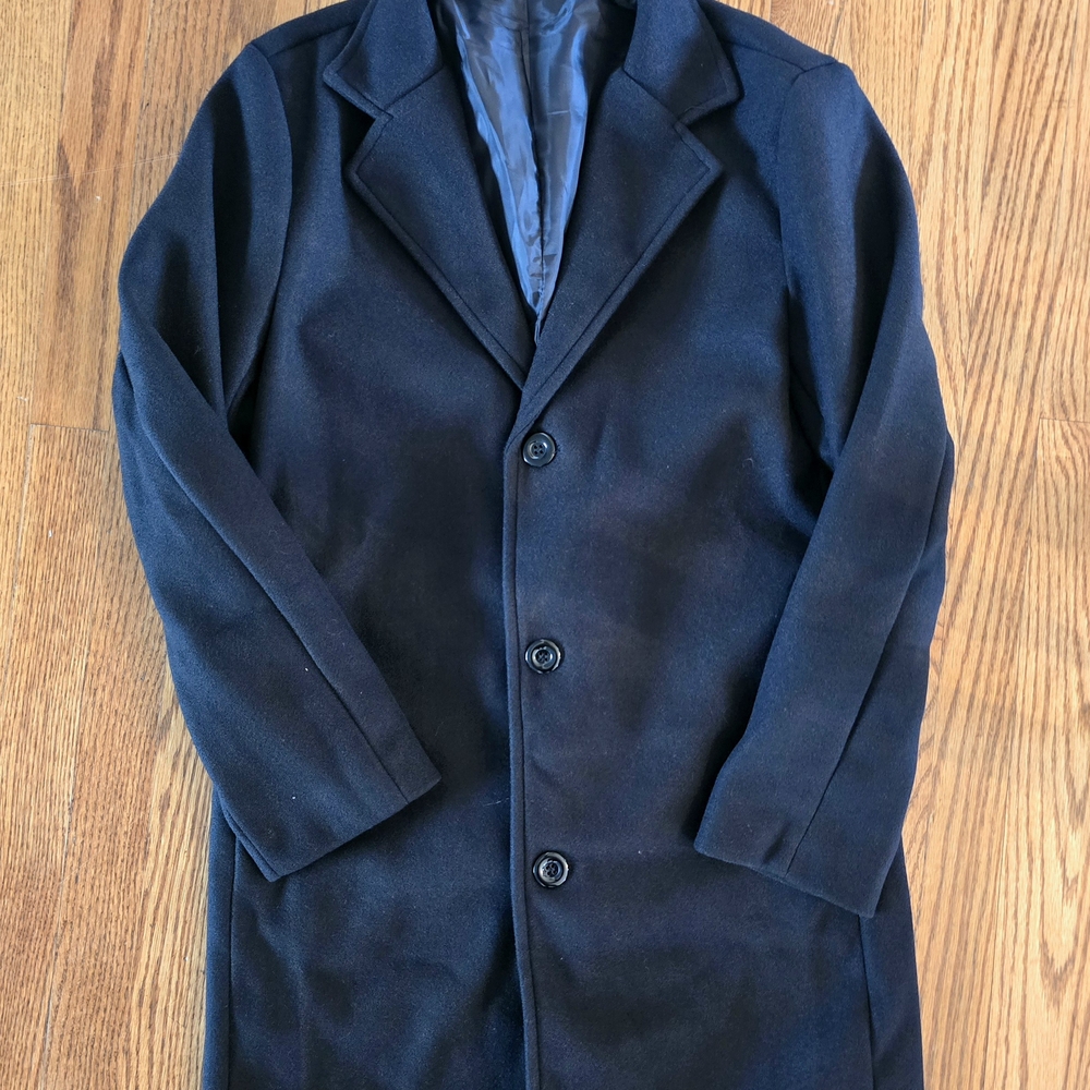 Men's Black Wool Coat